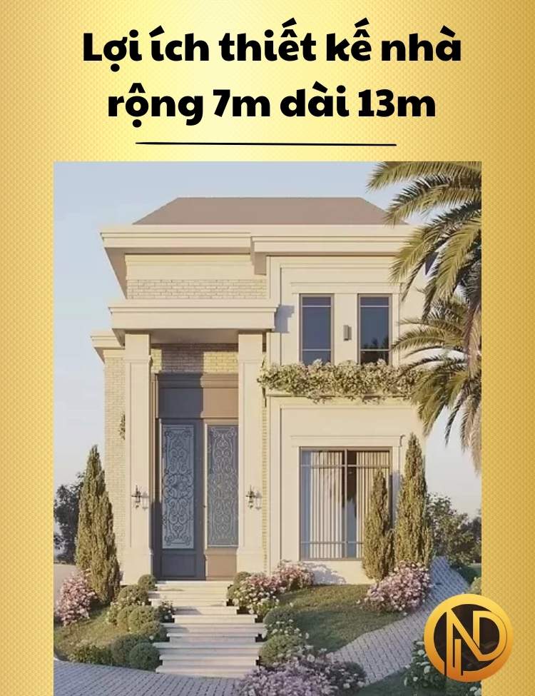 mẫu thiết kế nhà 2 tầng 7x13m