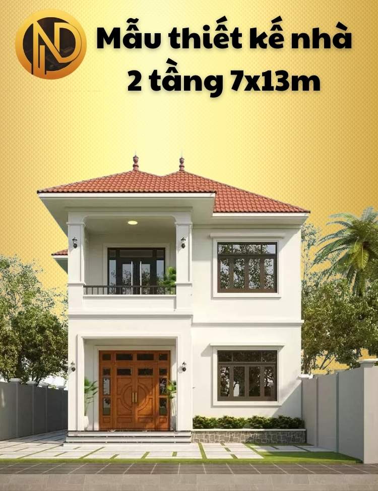 mẫu thiết kế nhà 2 tầng 7x13m