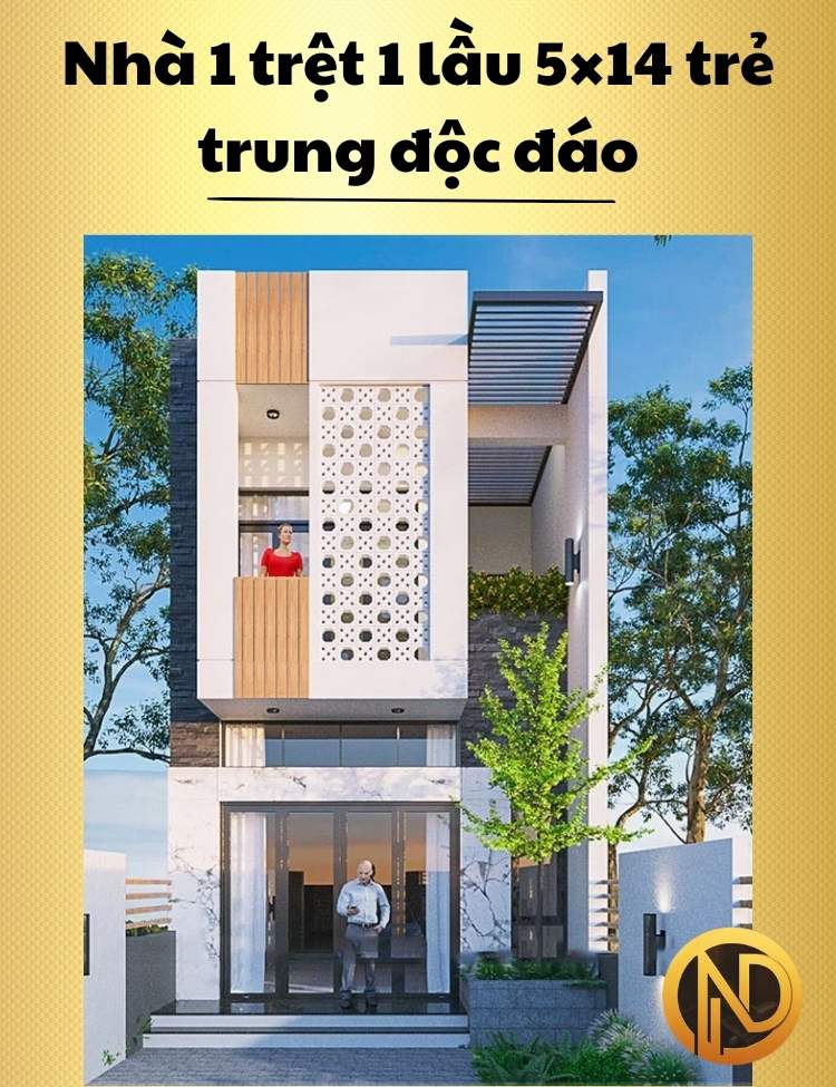 Nhà 1 trệt 1 lầu 5×14 trẻ trung độc đáo