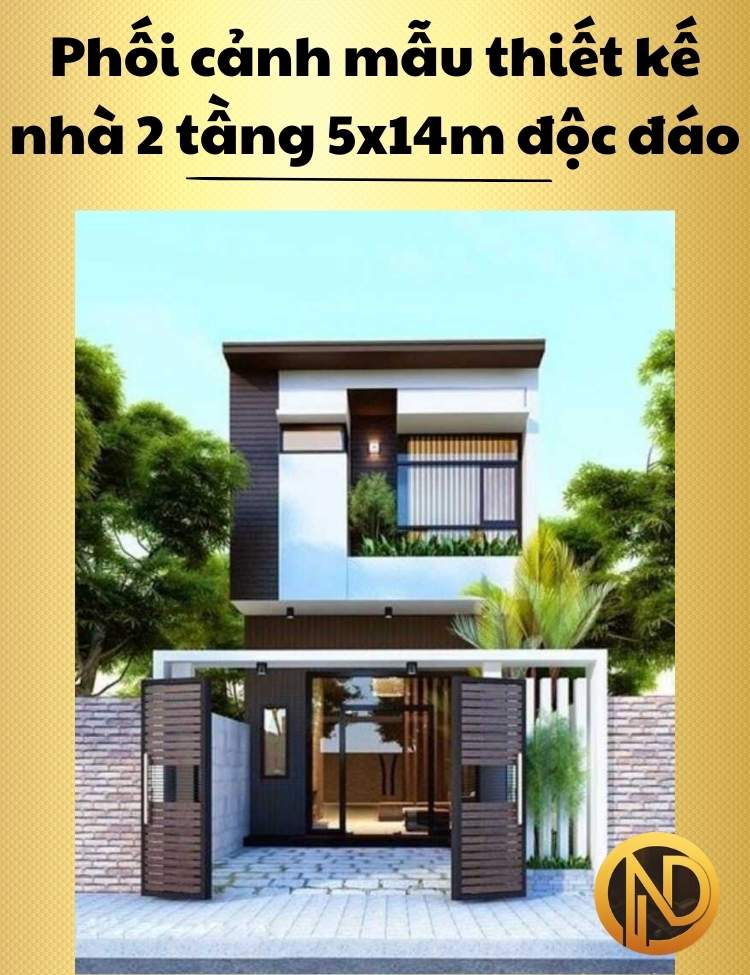 thiết kế nhà 2 tầng 5x14m