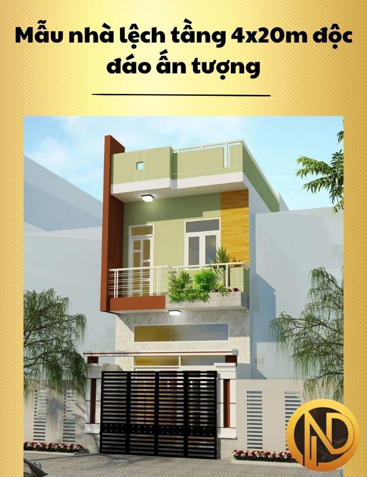 thiết kế nhà 2 tầng 4x20m