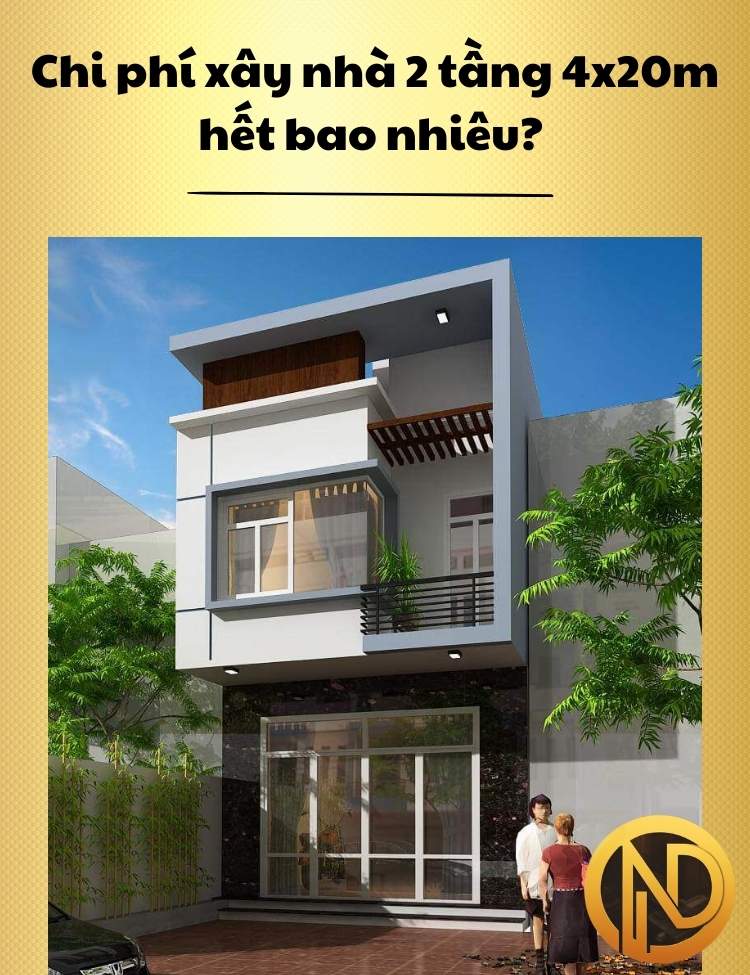 thiết kế nhà 2 tầng 4x20m