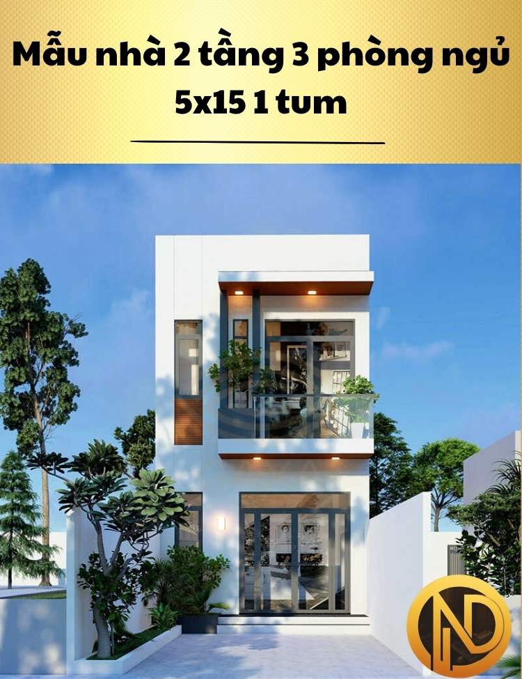 thiết kế nhà 2 tầng 5x15