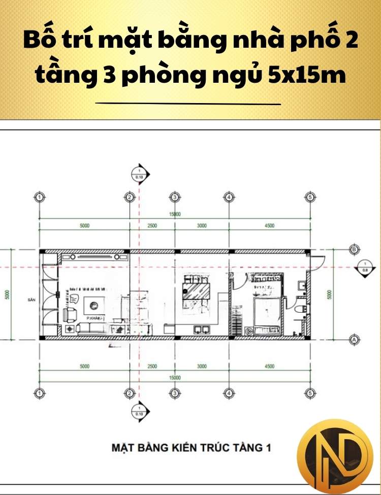 thiết kế nhà 2 tầng 5x15