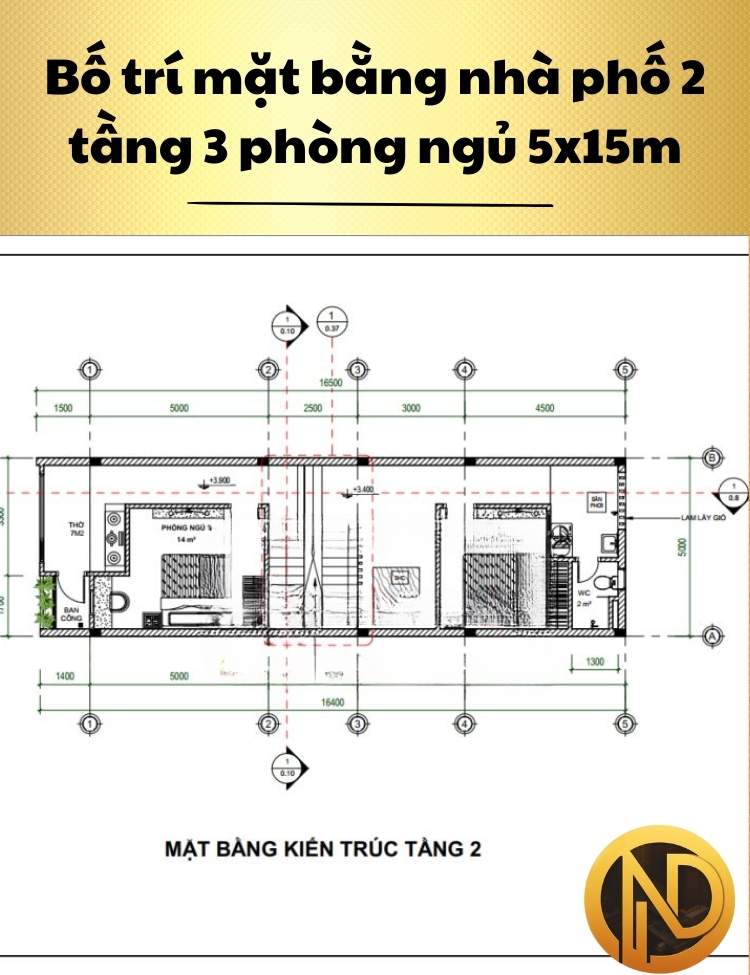 thiết kế nhà 2 tầng 5x15