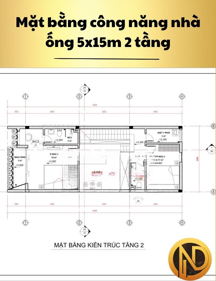 Thiết kế nhà ống 5x15m 2 tầng sang trọng