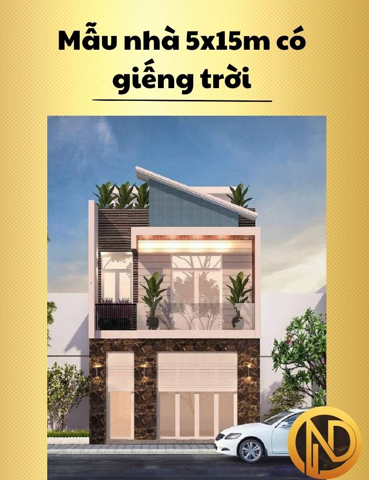 Mẫu nhà 5x15m có giếng trời