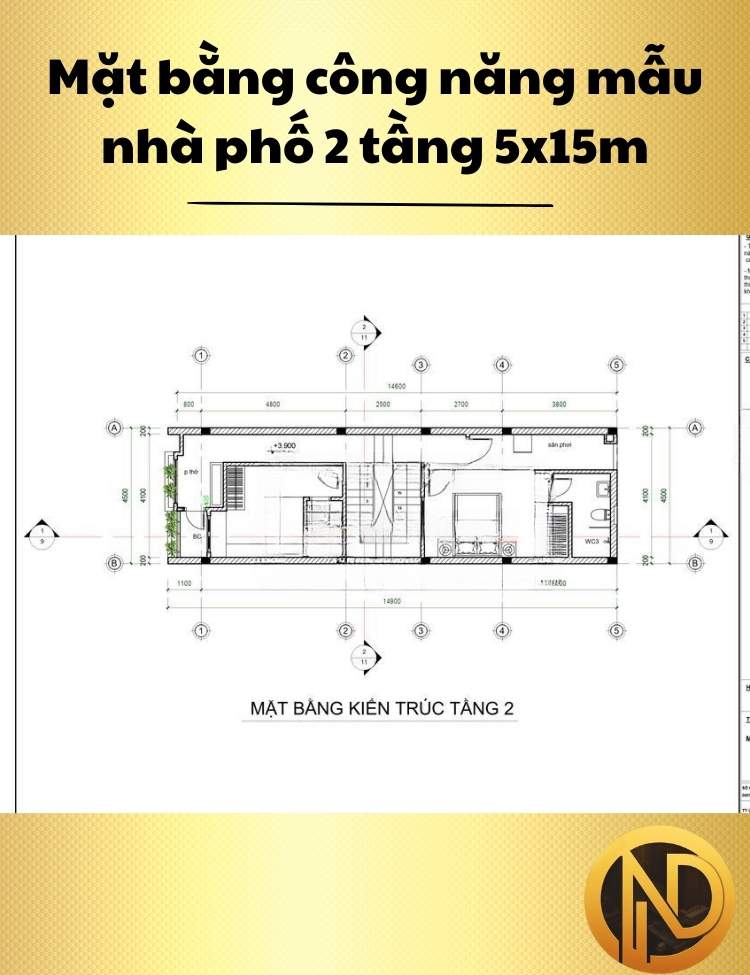 thiết kế nhà 2 tầng 5x15