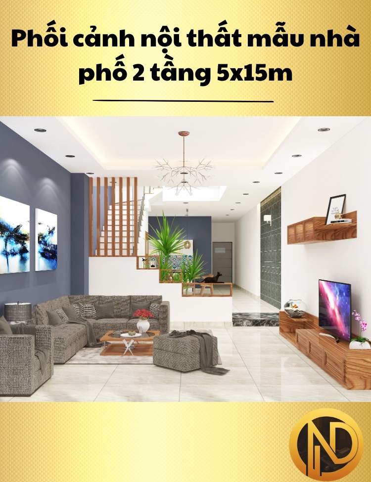 thiết kế nhà 2 tầng 5x15