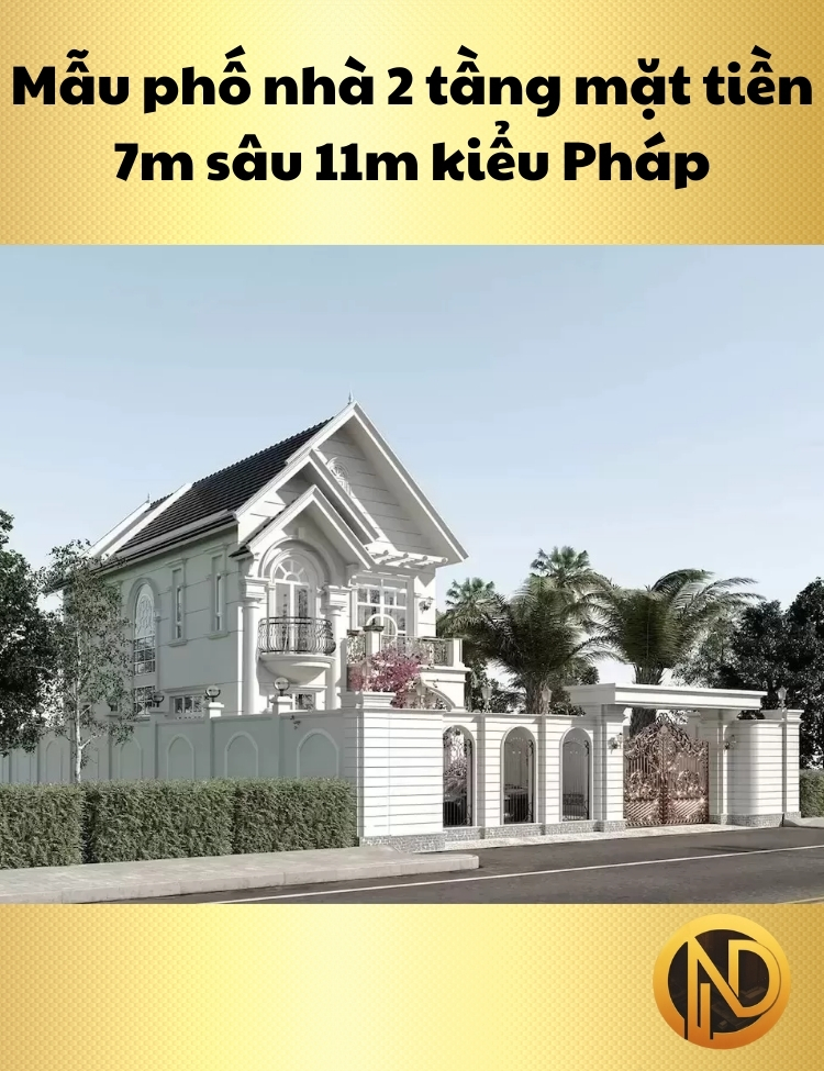 thiết kế nhà 2 tầng 7x11m