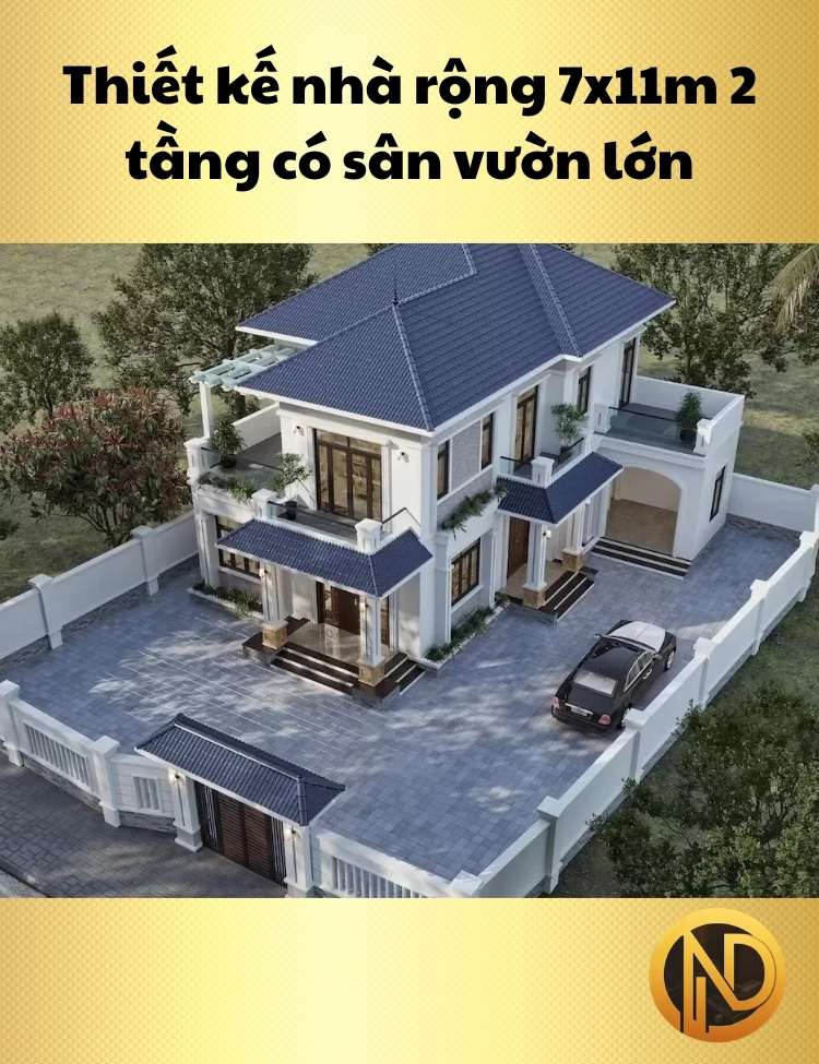 thiết kế nhà 2 tầng 7x11m