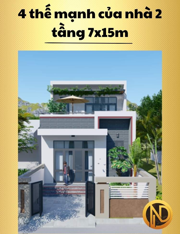 thiết kế nhà 2 tầng 7x15m