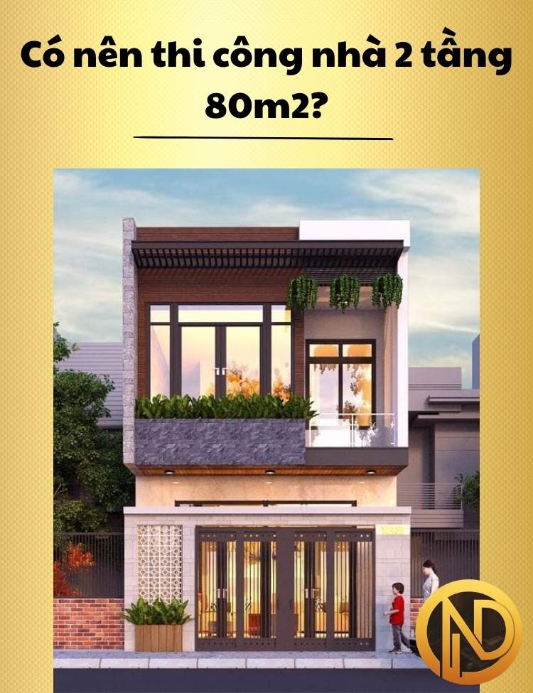 thiết kế nhà 2 tầng 80m2