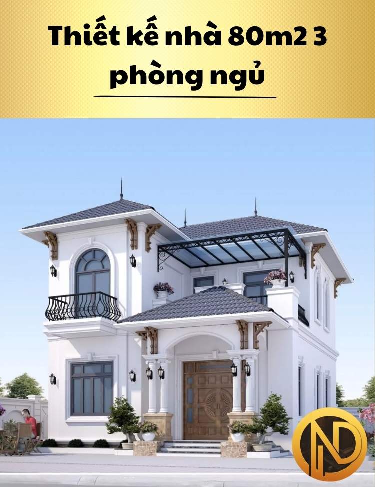 Thiết kế nhà 80m2 3 phòng ngủ