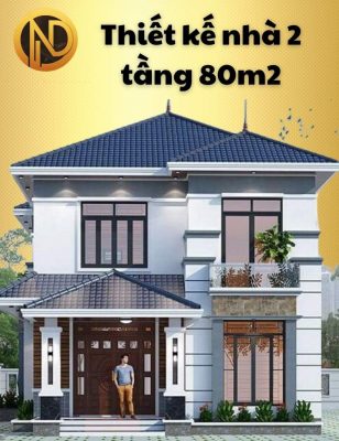 thiết kế nhà 2 tầng 80m2