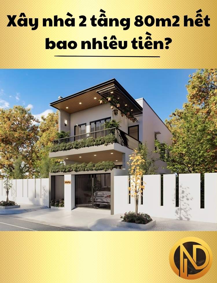 thiết kế nhà 2 tầng 80m2