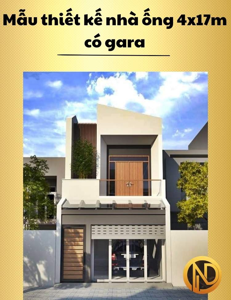 Mẫu thiết kế nhà ống 4x17m có gara