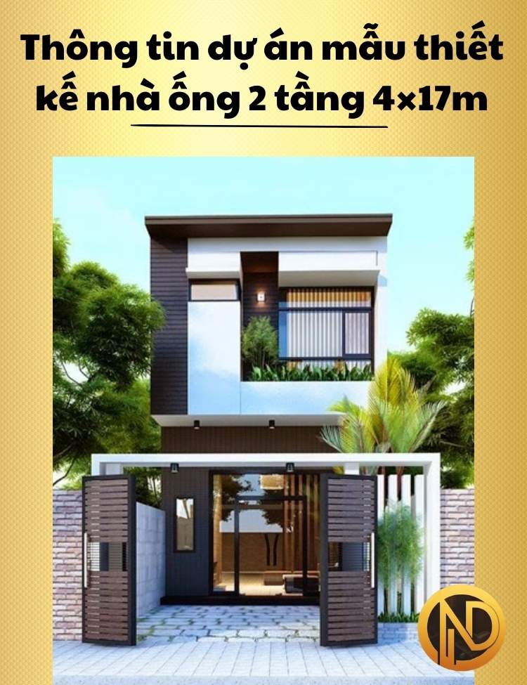 thiết kế nhà ống 2 tầng 4x17