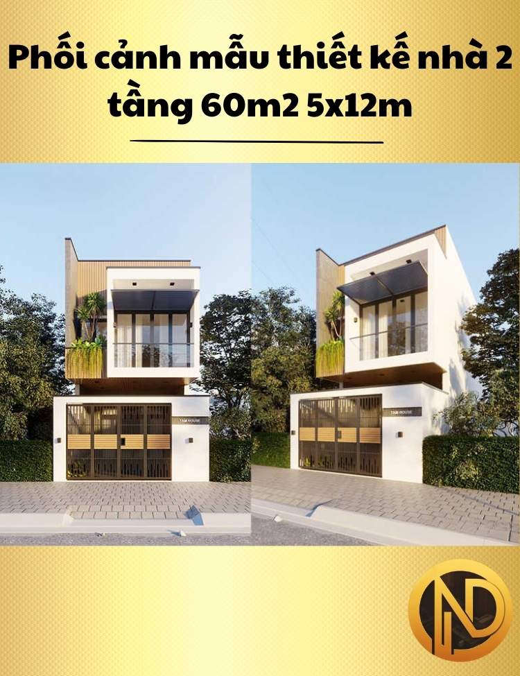 thiết kế nhà ống 2 tầng 5x12m