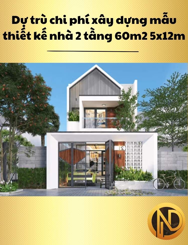 thiết kế nhà ống 2 tầng 5x12m