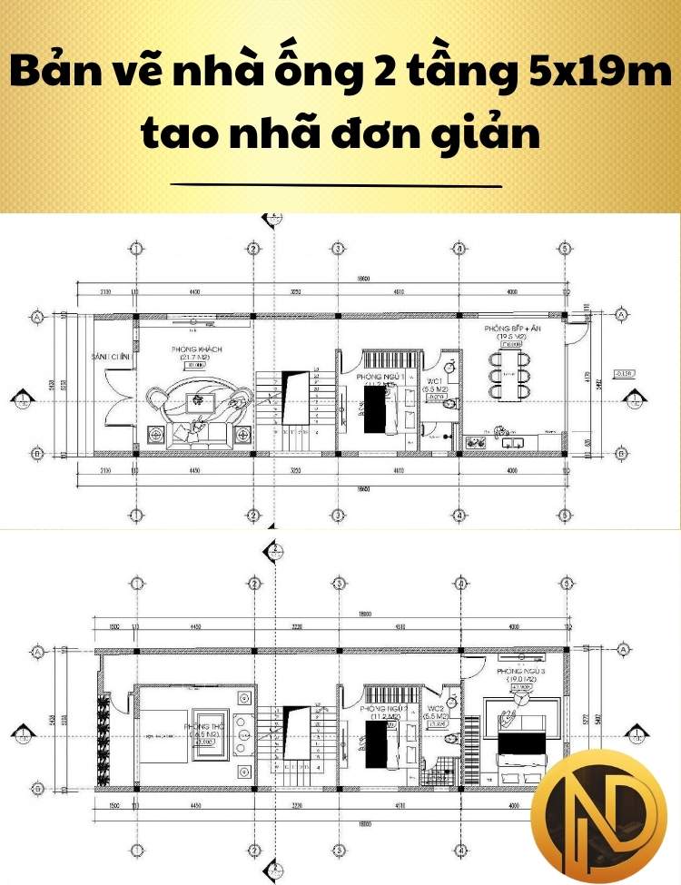 Mẫu nhà ống 2 tầng 5x19m tao nhã đơn giản