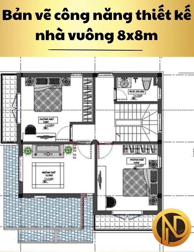 nhà 2 tầng 8x8m