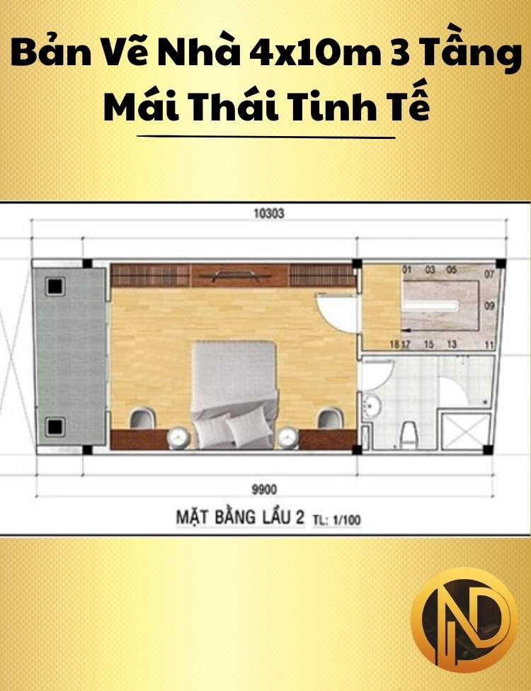 Mẫu Nhà 4x10m 3 Tầng Mái Thái Tinh Tế