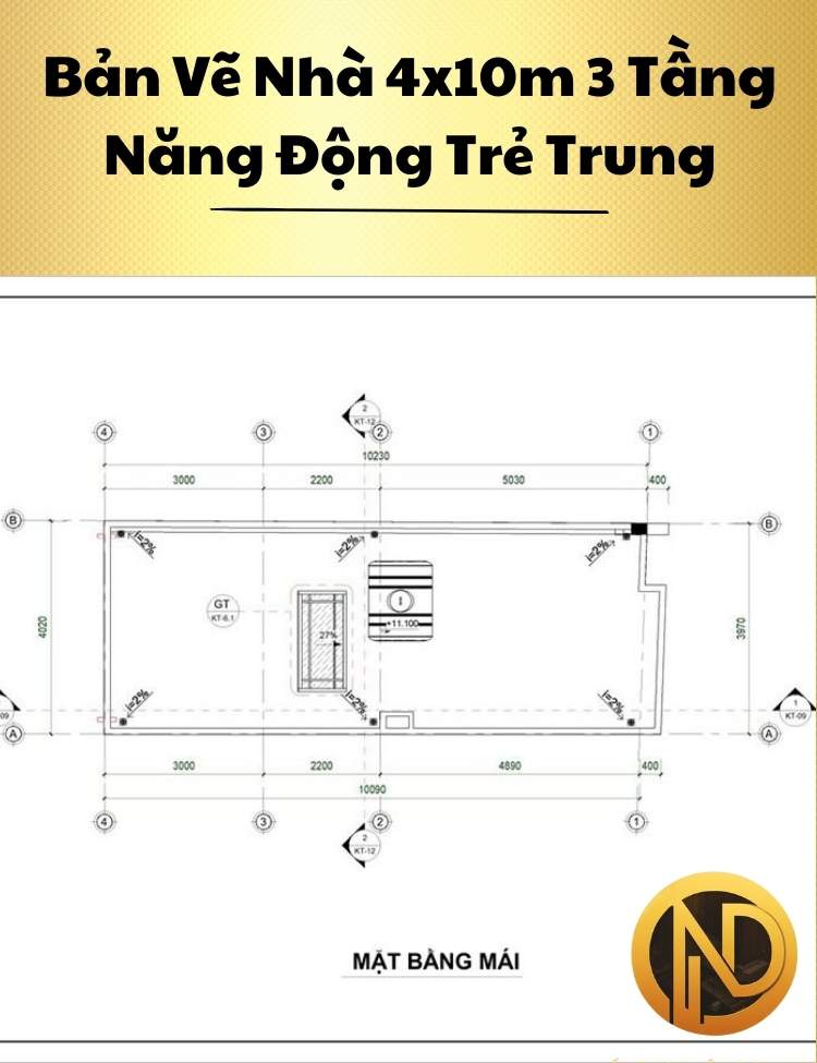 Mẫu Nhà 4x10m 3 Tầng Năng Động Trẻ Trung