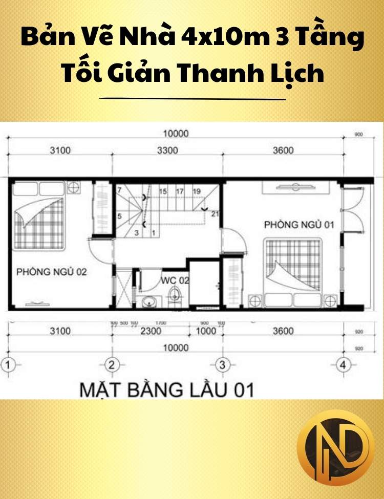 Mẫu Nhà 4x10m 3 Tầng Tối Giản Thanh Lịch