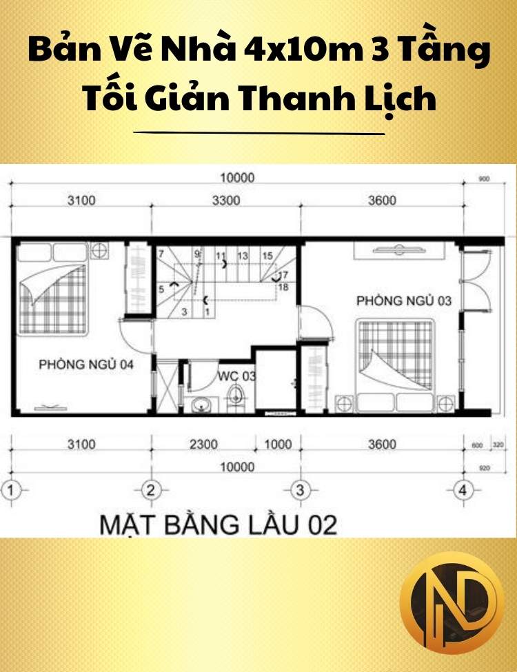 Mẫu Nhà 4x10m 3 Tầng Tối Giản Thanh Lịch