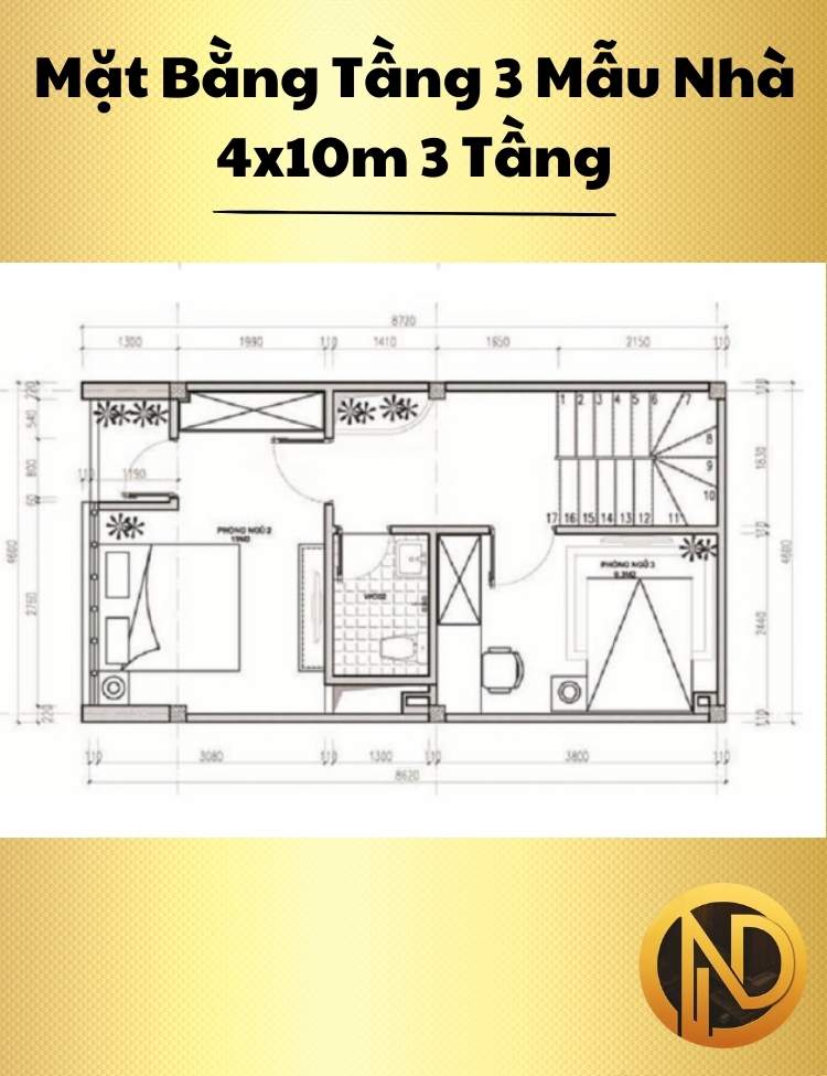 mẫu nhà 4x10m 3 tầng