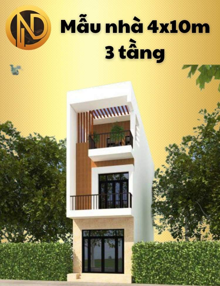 mẫu nhà 4x10m 3 tầng