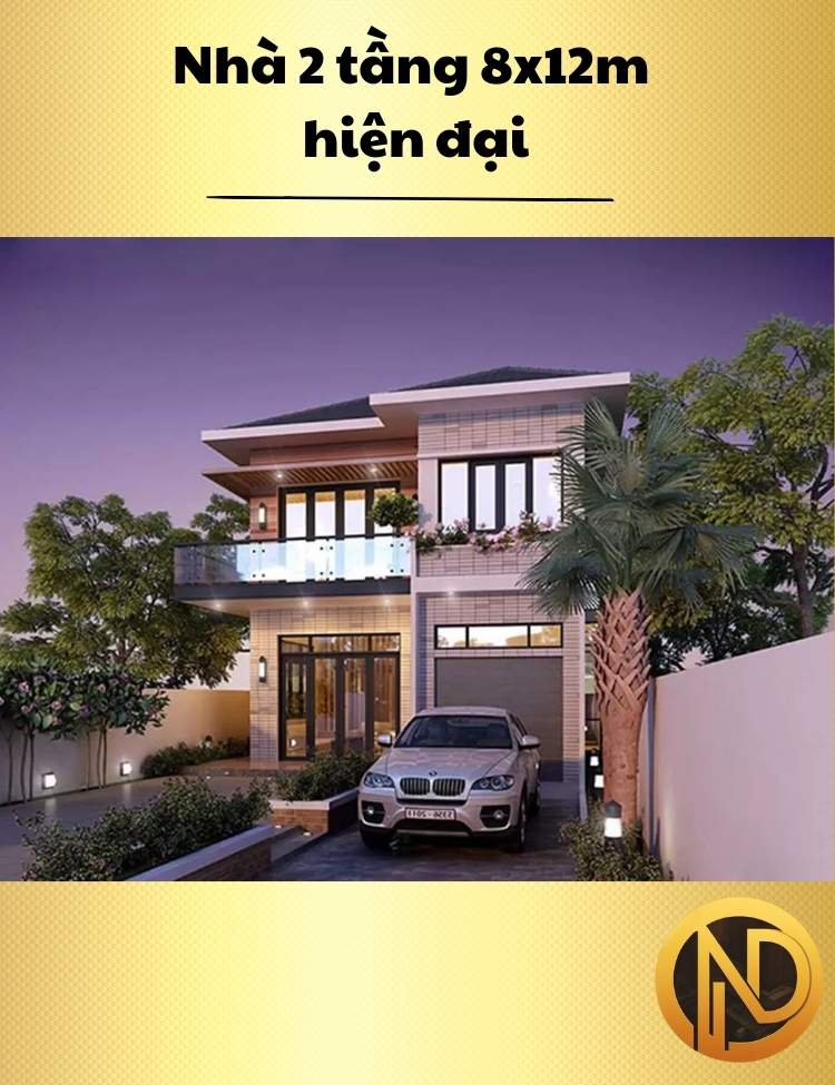 Nhà 2 tầng 8x12m hiện đại