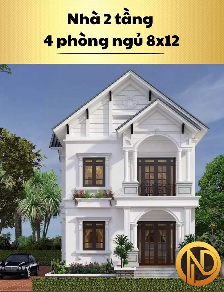 Nhà 2 tầng 4 phòng ngủ 8x12