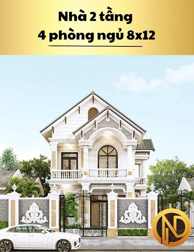 Nhà 2 tầng 4 phòng ngủ 8x12