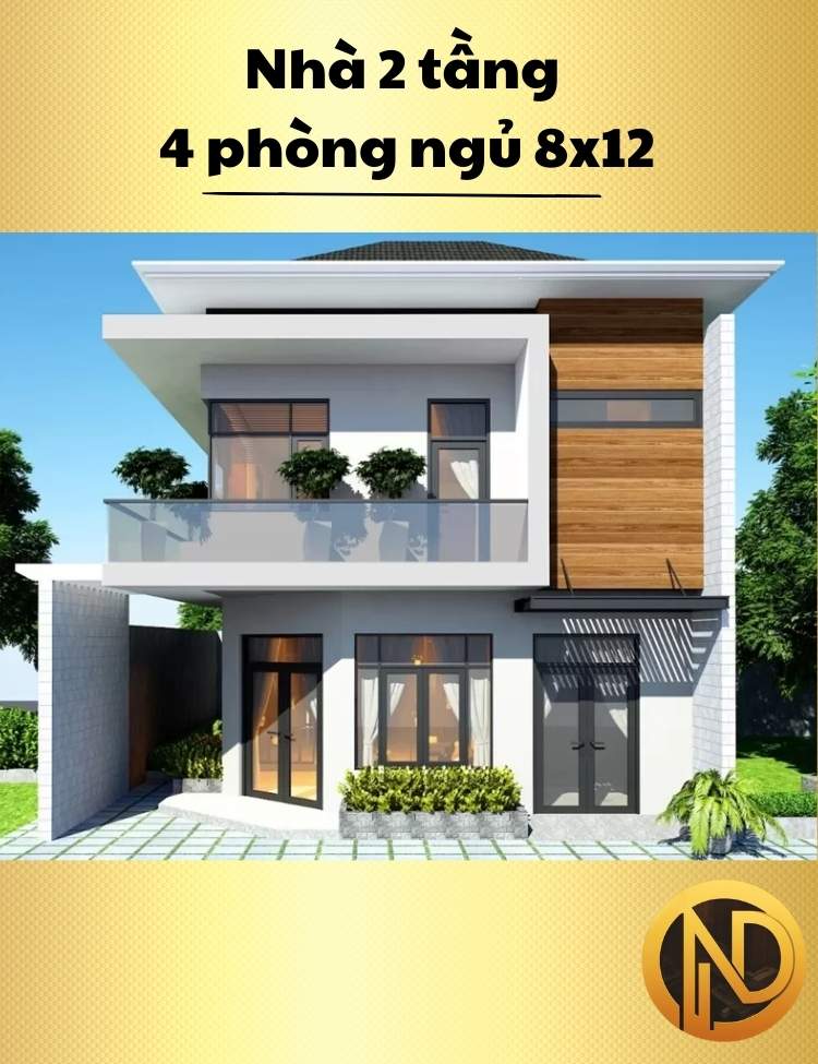 Nhà 2 tầng 4 phòng ngủ 8x12