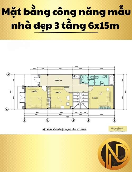 mẫu nhà đẹp 3 tầng 6x15