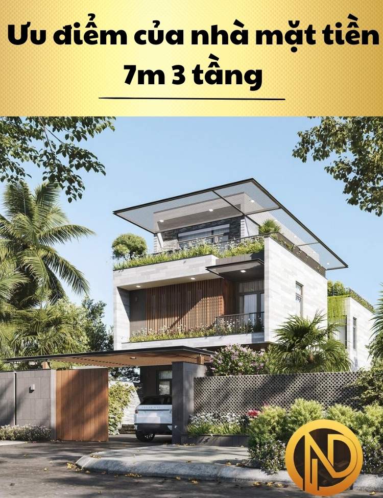 mẫu nhà mặt tiền 7m 3 tầng