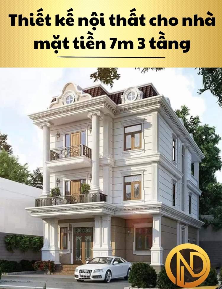 mẫu nhà mặt tiền 7m 3 tầng