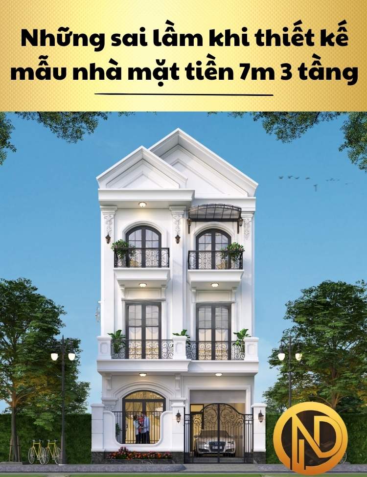 mẫu nhà mặt tiền 7m 3 tầng