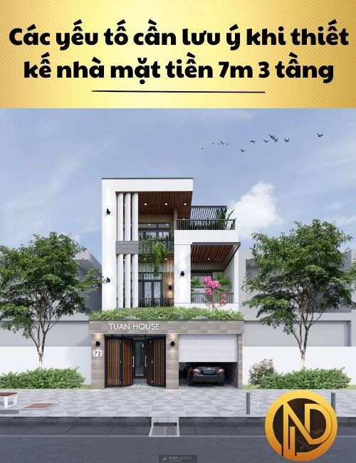 mẫu nhà mặt tiền 7m 3 tầng