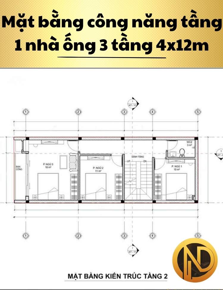 mẫu nhà ống 3 tầng 4x12m