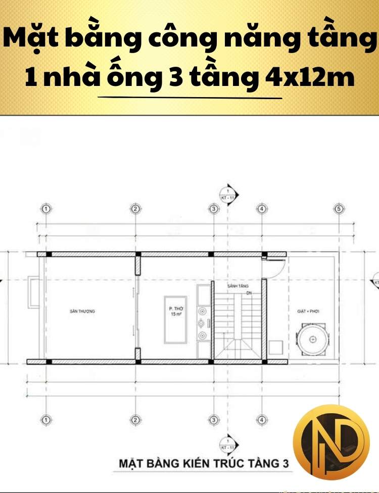 mẫu nhà ống 3 tầng 4x12m