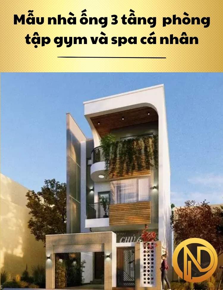 Mẫu nhà ống 3 tầng tiện nghi với phòng tập gym và spa cá nhân