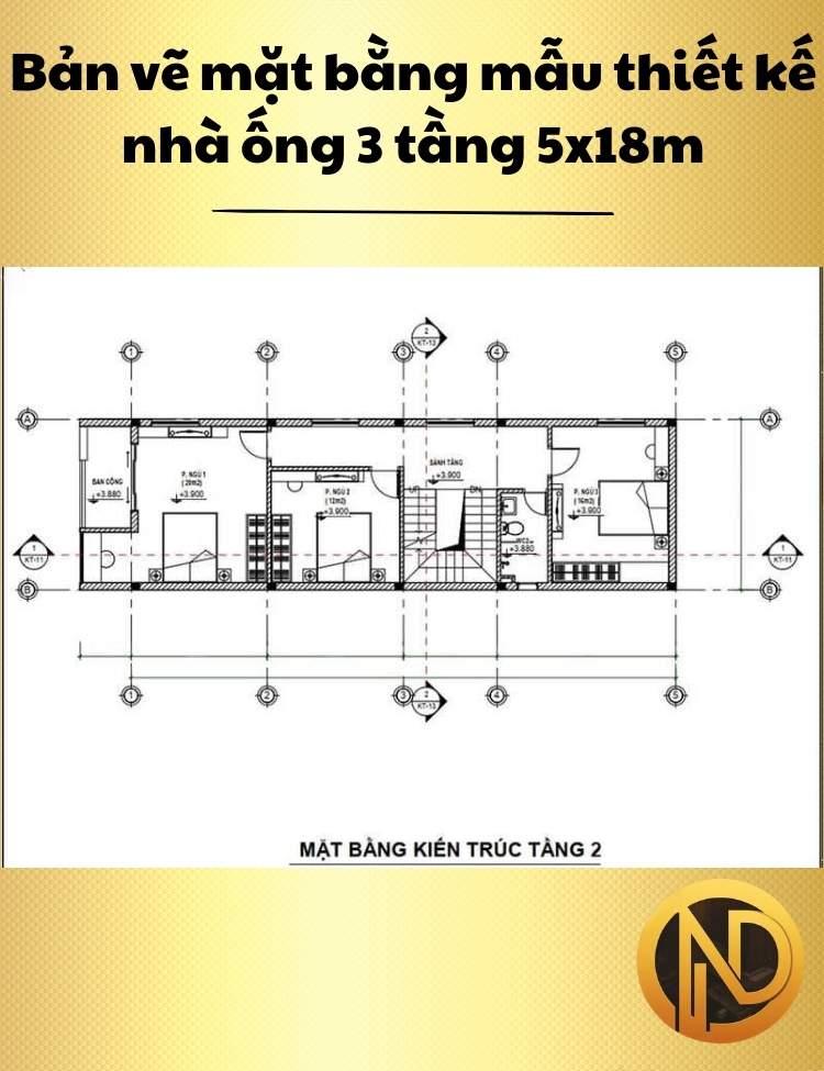 mẫu nhà ống 3 tầng mặt tiền 5x18m