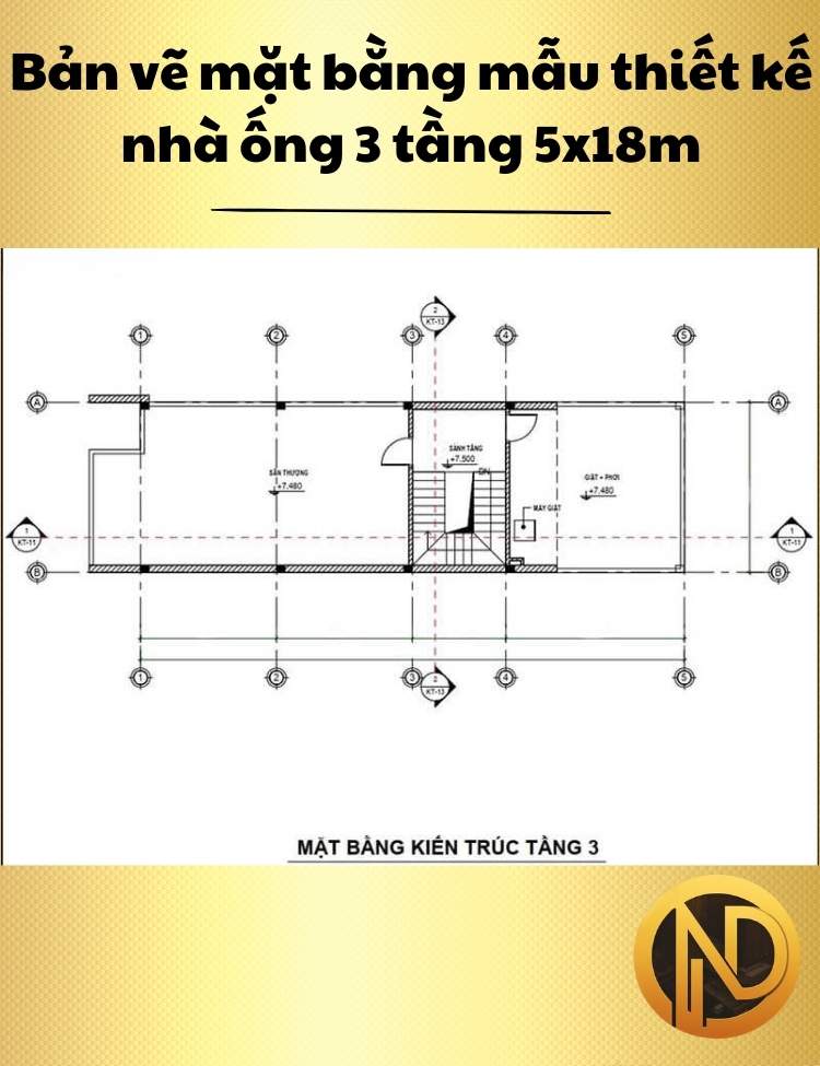 mẫu nhà ống 3 tầng mặt tiền 5x18m