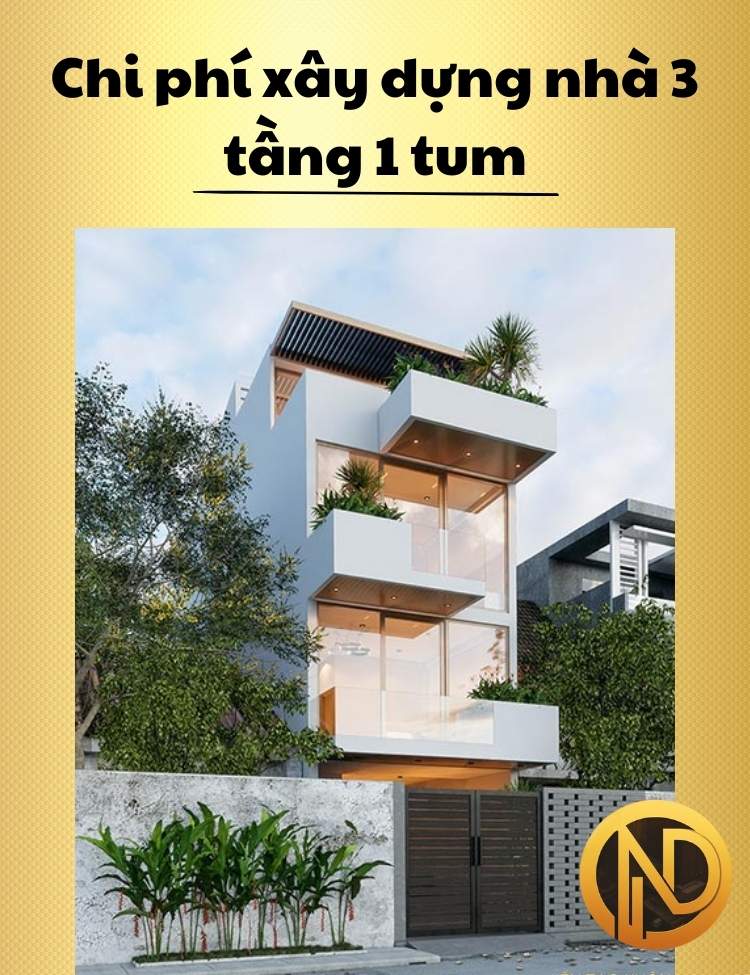 mẫu nhà phố 3 tầng 1 tum hiện đại