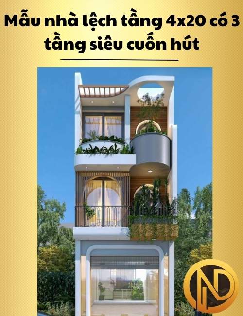 Mẫu nhà ống 3 tầng 4x20 3 phòng ngủ