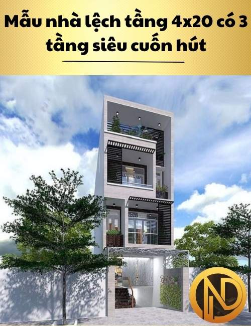 Mẫu nhà ống 3 tầng 4x20 3 phòng ngủ