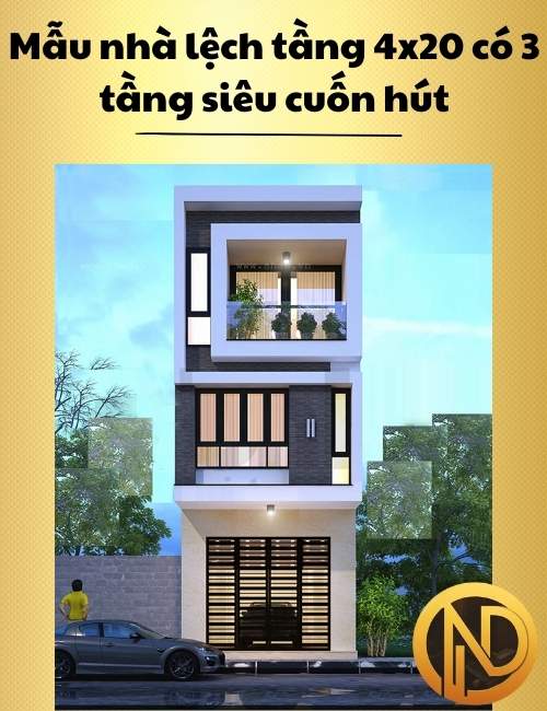 Mẫu nhà ống 3 tầng 4x20 3 phòng ngủ